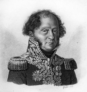 Porträt von General Gabriel BARBOU DECOURRIERES (1770 - 1839) - in „Portraits des généraux français en suite les victoires et conquêtes des Français“. Graviert von Ambroise Tardieu im Jahr 1818. Stella Sammlung.