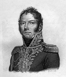 Porträt von Paul Jean Baptiste Poret de Morvan (1777-1834) General de brigade - in „Portraits des généraux français en suite les victoires et conquêtes des Français“. Gravur von Ambroise Tardieu 1818. Stella Sammlung von Ambroise Tardieu