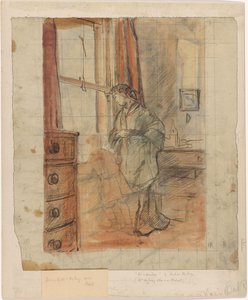 Mrs. Mc Evoy und ihr Sohn Michael stehend am Fenster