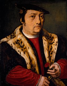 Porträt eines Mannes mit Nelke von Ambrosius Benson