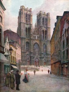 Die Kathedrale von Ste Gudule, Brüssel von Amedee (after) Forestier