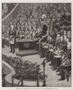 Großes Freimaurertreffen in der Royal Albert Hall zu Ehren des Jubiläums der Königin von Amedee Forestier