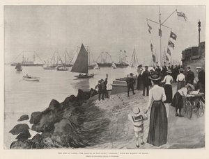 Der König in Cowes, die Ankunft der Yacht Osborne mit Seiner Majestät an Bord von Amedee Forestier