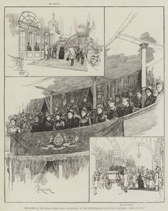 Die Königin in der Royal Albert Hall, Kensington, bei der Aufführung von Gounods Oratorium, Mors et Vita