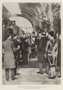 Der Besuch der Königin an der Riviera, Ihre Majestät trifft in Nizza ein von Amedee Forestier