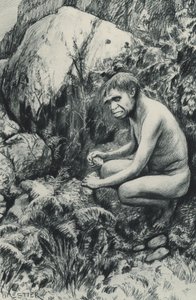 Der alte Bewohner des alten Plateaus, vielleicht vor zehntausend Jahrhunderten von Amedee Forestier