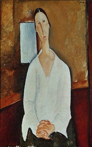 Madame Zborowska mit gefalteten Händen, ca. 1917 von Amedeo Modigliani