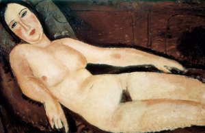 Nackt auf einer Couch. Gemälde von Amedeo Modigliani (1884-1920)