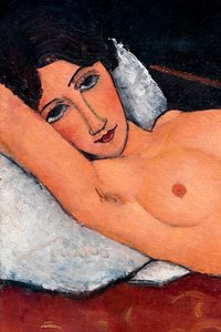 Akt auf einem weißen Kissen liegend, ca. 1917 von Amedeo Modigliani