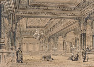 Innenansicht des Çırağan-Palastes in Istanbul, 1872 von Amedeo Preziosi