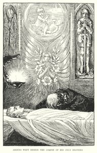 Ardens weinte neben der Leiche seines einzigen Bruders (Gravur) von Amelia M. (attr.to) Bowerley or Bauerle
