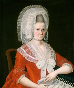 Dame mit großer weißer Haube