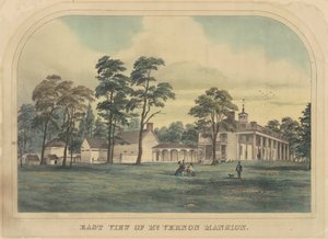 Ostansicht des Mount Vernon Herrenhauses von American 19th Century