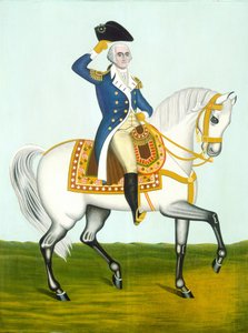 General Washington auf einem weißen Pferd