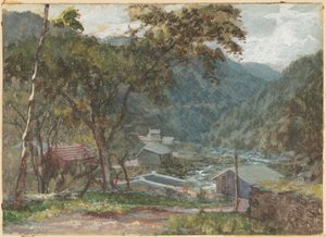 Eingang zur Kauterskill-Schlucht, Catskill Mountains von American 19th Century after John Frederick Kensett