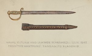 Krummsäbel und Lederscheide von American 20th Century