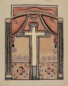 Tafel - Kreuz und Drapierungen