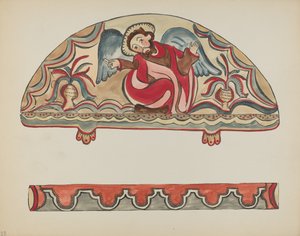Tafel 15: Die Schöpfung (Lunette): Aus dem Portfolio "Spanische Kolonialdesigns von New Mexico" von American 20th Century