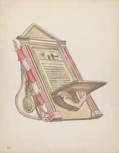 Tafel 19: Lesepult, Chimayo: Aus dem Portfolio "Spanische Kolonialdesigns von New Mexico" von American 20th Century