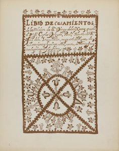 Tafel 1: Jemez-Buch der Ehen: Aus dem Portfolio "Spanische Kolonialdesigns von New Mexico" von American 20th Century
