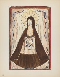 Tafel 20: Heilige Veronika: Aus dem Portfolio "Spanische Kolonialdesigns von New Mexico" von American 20th Century