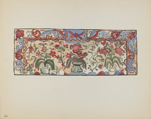 Tafel 23: Malerei auf Hirschleder, Laguna: Aus dem Portfolio "Spanische Kolonialdesigns von New Mexico" von American 20th Century