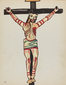 Tafel 26: Christus gekreuzigt, Taos: Aus dem Portfolio "Spanische Kolonialdesigns von New Mexico" von American 20th Century