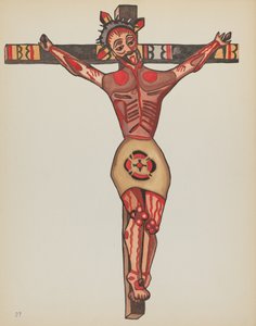 Tafel 27: Christus gekreuzigt: Aus dem Portfolio "Spanische Kolonialdesigns von New Mexico" von American 20th Century