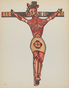 Teller 27: Christus gekreuzigt: Aus dem Portfolio "Spanische Kolonialdesigns von New Mexico" von American 20th Century
