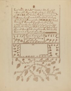 Tafel 3: Pecos Buch der Besuche: Aus dem Portfolio "Spanische Kolonialdesigns von New Mexico"