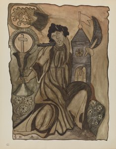 Tafel 41: Heilige Barbara: Aus dem Portfolio "Spanische Kolonialdesigns von New Mexico"