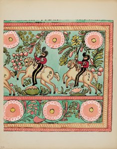 Tafel 43: Bemaltes Truhendesign: Aus dem Portfolio "Spanische Kolonialdesigns von New Mexico" von American 20th Century