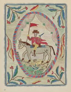 Tafel 45: Bestickte Tagesdecke (St. James): Aus dem Portfolio "Spanische Kolonialdesigns von New Mexico" von American 20th Century