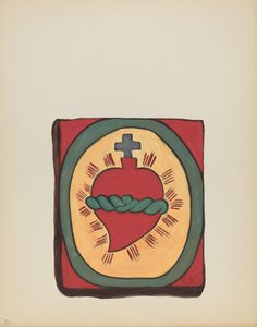 Tafel 50: Heiliges Herz: Aus dem Portfolio "Spanische Kolonialdesigns von New Mexico" von American 20th Century