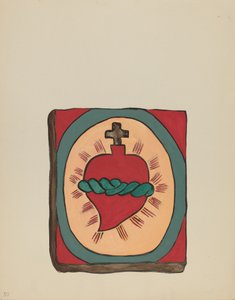 Tafel 50: Heiliges Herz: Aus dem Portfolio "Spanische Kolonialdesigns von New Mexico" von American 20th Century