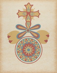Santa Barbara Missions-Türdesign aus dem Portfolio "Dekorative Kunst des spanischen Kaliforniens"