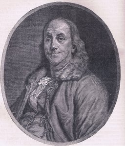 Benjamin Franklin, Illustration aus Cassells Geschichte der Vereinigten Staaten, veröffentlicht von Cassell, Petter & Galpin, um 1900 (Lithographie) von American English school