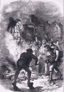 Verbrennung der Jay-Effigie, Illustration aus Cassells Geschichte der Vereinigten Staaten, veröffentlicht von Cassell, Petter & Galpin, ca. 1900