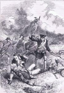 Tod von Major Pitcairn, Illustration aus Cassells Geschichte der Vereinigten Staaten, veröffentlicht von Cassell, Petter & Galpin, ca. 1900 (Lithografie)