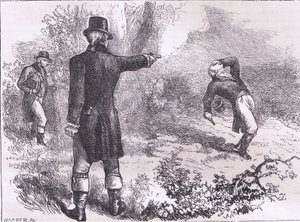 Duell zwischen Burr und Hamilton, Illustration aus Cassells Geschichte der Vereinigten Staaten, veröffentlicht von Cassell, Petter & Galpin, ca. 1900