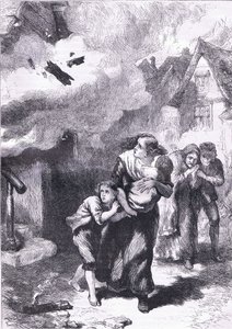 Vorfall beim Brand von Norfolk, Illustration aus Cassells Geschichte der Vereinigten Staaten, veröffentlicht von Cassell, Petter & Galpin, ca. 1900 (Litho) von American English school