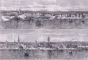 New York Mitte des 19. Jahrhunderts, Illustration aus Cassells Geschichte der Vereinigten Staaten, veröffentlicht von Cassell, Petter & Galpin, ca. 1900