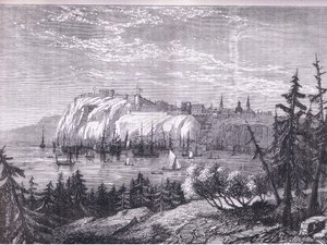 Blick auf Quebec, Illustration aus Cassells Geschichte der Vereinigten Staaten, veröffentlicht von Cassell, Petter & Galpin, ca. 1900 von American English school