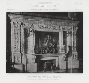 Kamin: Schloss Pau, Pau, Frankreich (s/w Foto) von American Photographer (after)