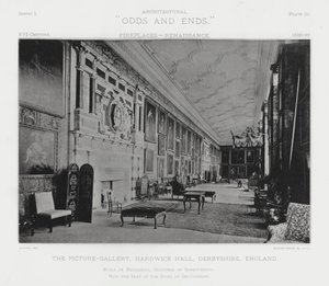 Kamin: Die Bildergalerie, Hardwick Hall, Derbyshire, England von American Photographer (after)