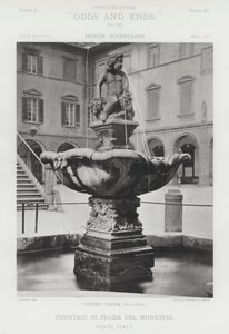 Brunnen auf der Piazza Del Municipio, Prato, Italien von American Photographer (after)