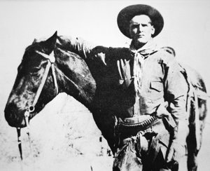 Butch Cassidy (1866-1908/09) mit seinem Pferd von American Photographer