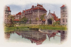 Chicago: Hull Court, vom Botany Pond, Anatomiegebäude und Hull Gate von American Photographer