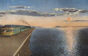 Überquerung des Großen Salzsees bei Sonnenuntergang