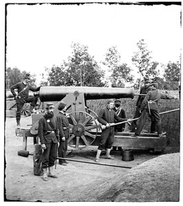 Schweres Geschütz in Fort Woodbury, Virginia, 1861
